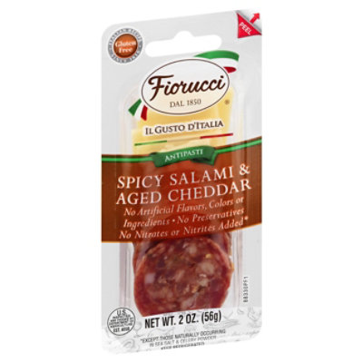 Fiorucci Spicy Salami With Aged Cheddar - 2 Oz