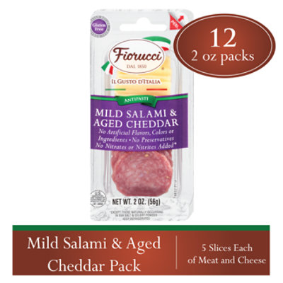 Fiorucci Mild Salami With Aged White Cheddar - 2 Oz - Image 2