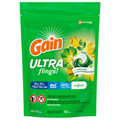 Gain Ultra Flings Liquid Laundry Detergent Original - 18 Count