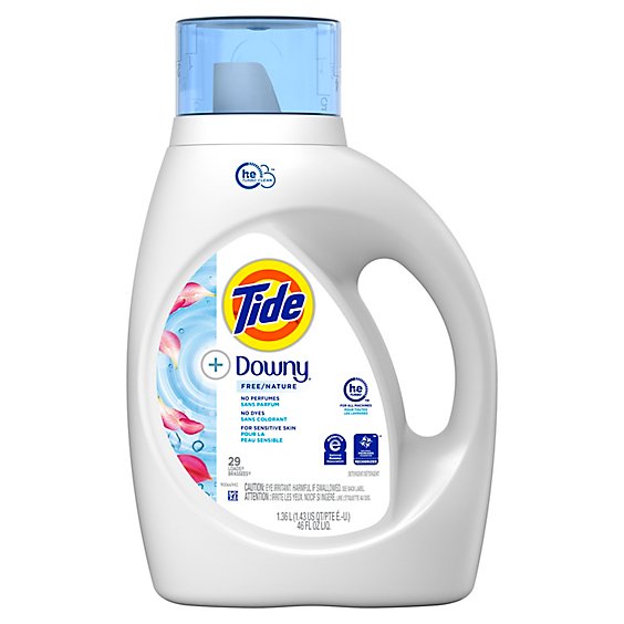 Tide Laundry Detergent Liquid With Downy Free Unscented 29 Loads - 46 Fl. Oz.