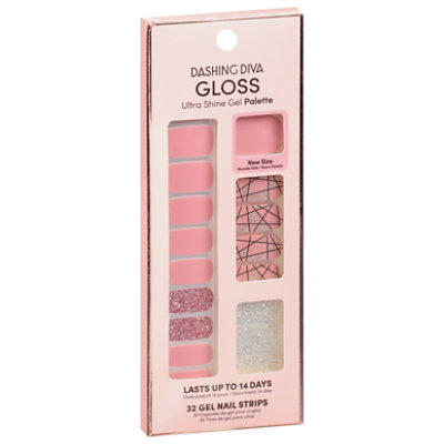 Dashing Diva Rose Sparkle Gloss Gel Nail Strip - Each - safeway