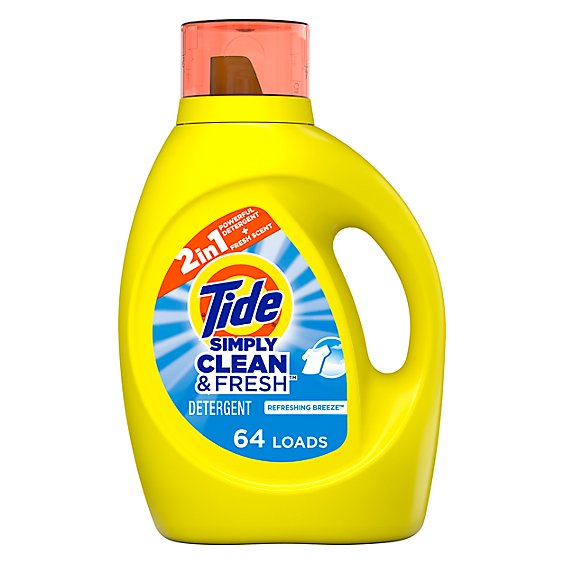 Tide Simply Clean & Fresh Liquid Laundry Detergent Refreshing Breeze 64 Loads - 92 Fl. Oz.