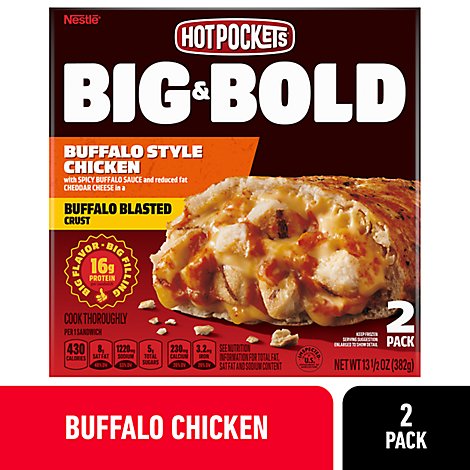  Hot Pockets Big & Bold Buffalo Chicken 2pk Pizza - 13.5 Oz 