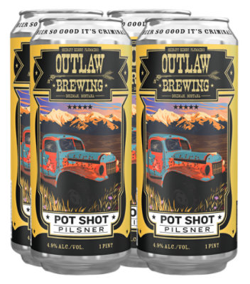 Outlaw Brewing Pot Shot Pilsner - 4-16 Fl. Oz. - Image 1