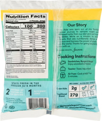 Outer Aisle Italian Cauliflower Sandwich Thins 6 count - 6.75 Oz - Image 6