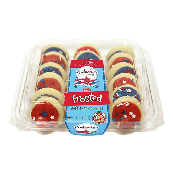 Kb Patriotic Mini Frosted Cookies-Red & Blue - 9.4 Oz