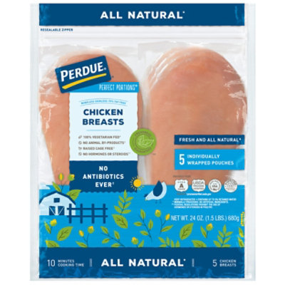 PERDUE Perfect Portions Boneless Skinless All Natural Chicken Breasts - 1.5 lb - Image 1