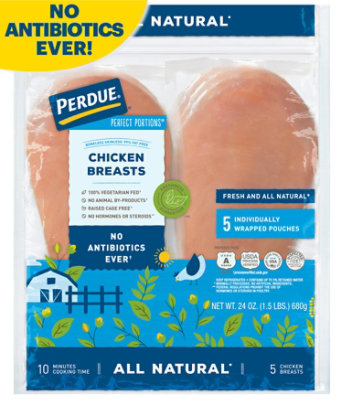 PERDUE PERFECT PORTIONS All Natural Boneless Skinless Chicken Breast - 1.5 Lb - Image 1