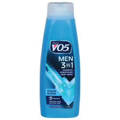Alberto VO5 Mens 3n1 Ocean Surge Shampoo Conditioner Body Wash 12.5