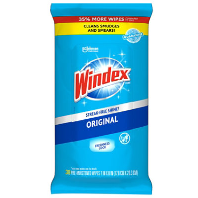 Windex Original Glass & Surface Wipes - 38 Count