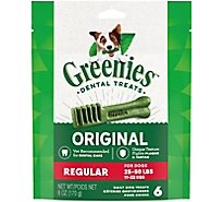 Greenies Original Regular Natural Dental Care Dog Treats 6 Count - 6 Oz