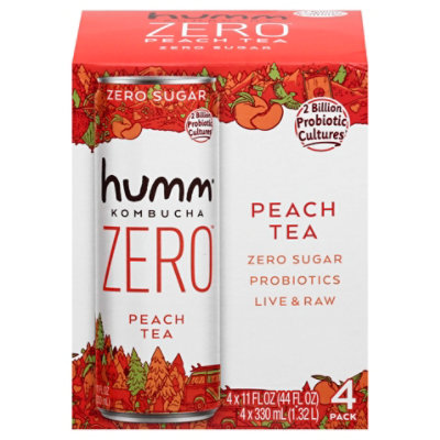 Humm Kombucha Zero Sugar Peach Tea - 4-11 Fl. Oz. - Image 3