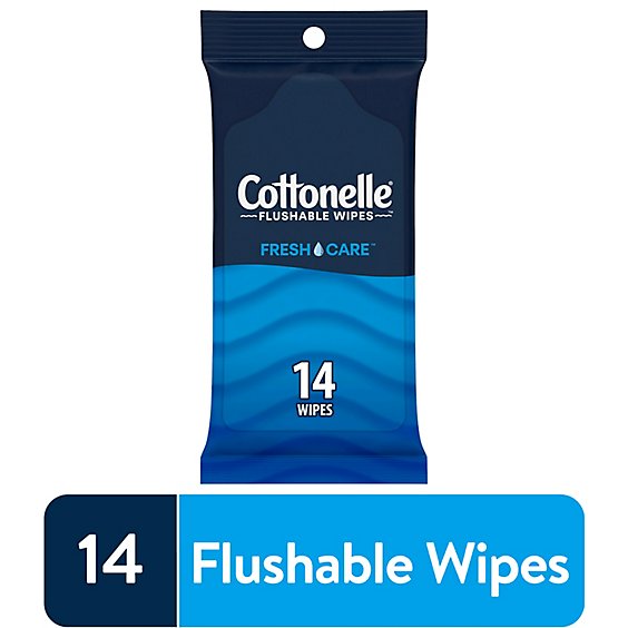 Cottonelle Fresh Care On the Go Flushable Peel & Reseal Adult Wet Wipes - 24-14 Count