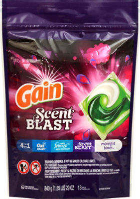 Gain Flings Laundry Detergent Pacs Scent Boost Midnight Bloom