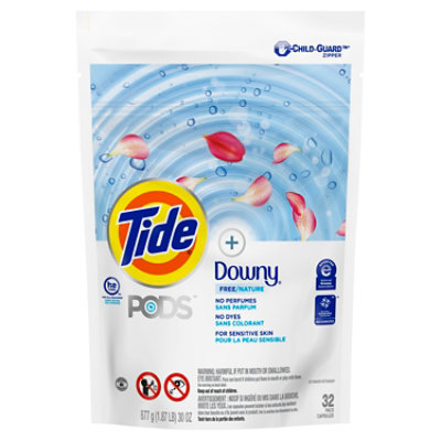 Tide PODS Liquid Laundry Detergent Pacs + Downy Free HE Compatible - 32 Count - Image 2