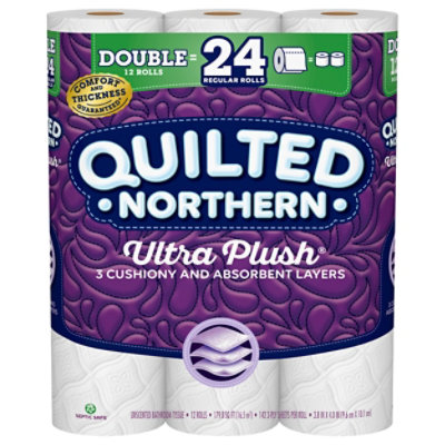 Quilted Northern Ultra Plush Toilet Paper 12 Double Roll White - Each