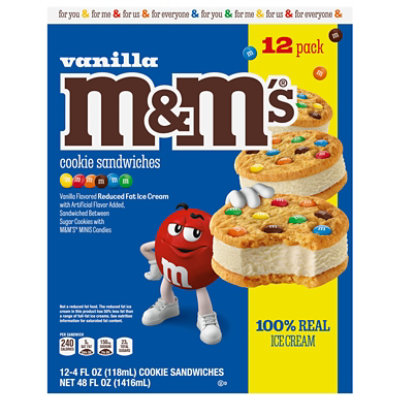 M&M'S Ice Cream Cones With Vanilla Ice Cream 6-count Box