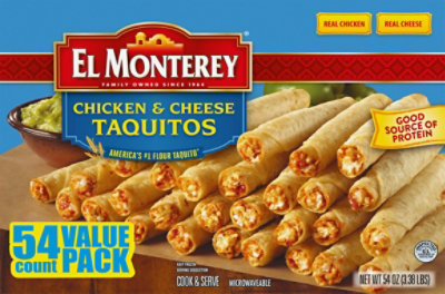 El Monterey Frozen Mexican Taquitos Chicken And Cheese Flour - 54 Count - Image 2