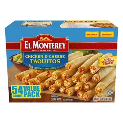 El Monterey Frozen Mexican Taquitos Chicken And Cheese Flour - 54 Count - Image 1