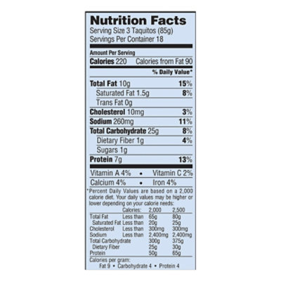 El Monterey Frozen Mexican Taquitos Chicken And Cheese Flour - 54 Count - Image 4