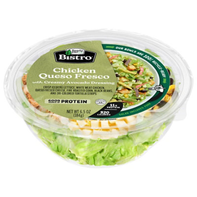 Ready Pac Bistro Chicken Queso Fresco Salad Bowl with Avocado Dressing, 6.5  oz Bowl, Fresh