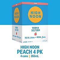 High Noon Peach Vodka Hard Seltzer Single Serve Cans - 4-355 Ml - Image 1