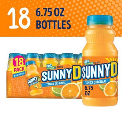 SunnyD Tangy Original Orange Juice Drink Bottles - 18-6.75 Fl. Oz. - Image 1