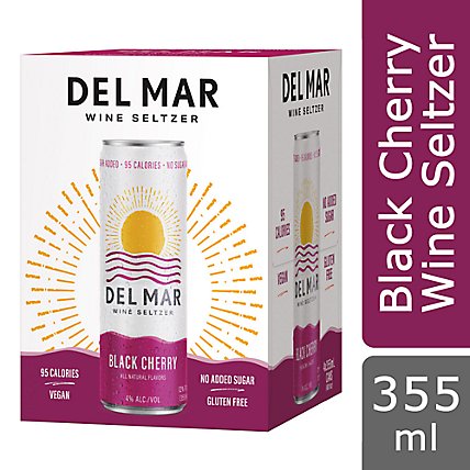 Del Mar Black Cherry Wine Seltzer In Cans - 4-12 Fl. Oz. - Image 1