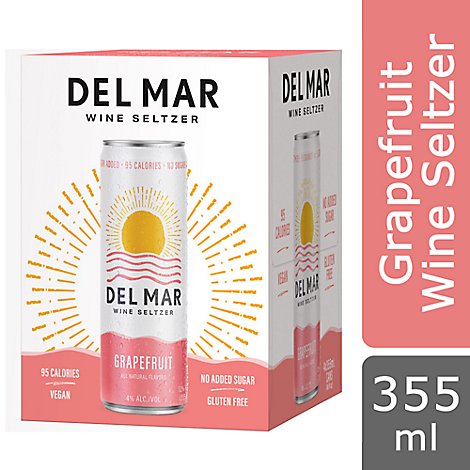 Del Mar Grapefruit Wine Seltzer In Cans - 4-12 Fl. Oz.