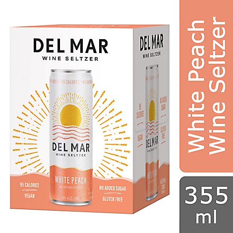 Del Mar White Peach Wine Seltzer In Cans - 4-12 Fl. Oz.