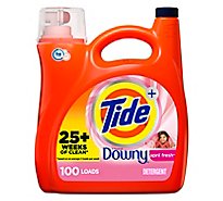 Tide HE Compatible 100 Loads Liquid Laundry Detergent with Touch of Downy - 154 Fl. Oz.