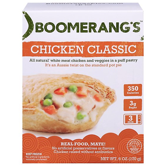Boomerangs Pies Chicken Pot Pieaussie Crust - 6 Oz