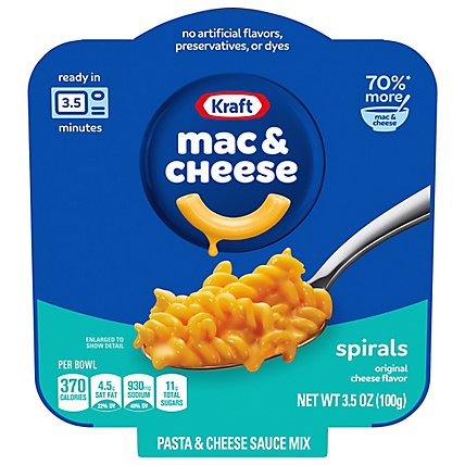 Kraft Spirals Original Macaroni & Cheese Easy Microwavable Big Bowl Dinner Tray - 3.5 Oz - Image 5