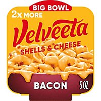 Velveeta Shells & Cheese with Bacon and 2X the Creamy Shells Big Bowl Microwave Meal Tray - 5 Oz - Image 1