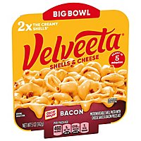 Velveeta Shells & Cheese with Bacon and 2X the Creamy Shells Big Bowl Microwave Meal Tray - 5 Oz - Image 3