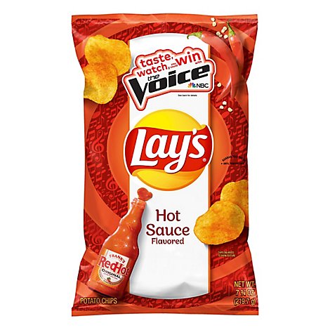 Lays Potato Chips Hot Sauce Flavored - 7.75 Oz