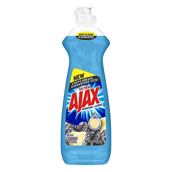 Ajax Ultra Dish Washing Liquid Charcoal + Citrus - 14 Oz