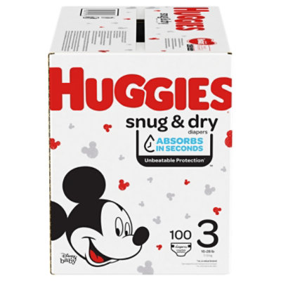 Huggies Snug and Dry Size 3 Baby Diapers - 100 Count