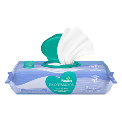 Pampers Expressions Botanical Rain Scent 1X Pop Top Packs Baby Wipes - 56 Count - Image 3