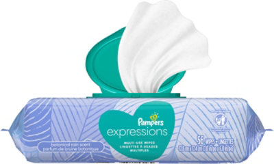 Pampers Expressions Botanical Rain Scent 1X Pop Top Packs Baby Wipes - 56 Count - Image 2