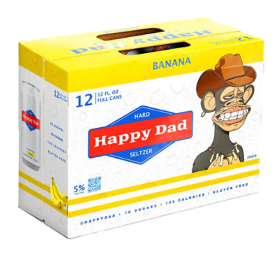 Happy Dad Banana Seltzer In Cans - 12-12 Fl. Oz. - Image 1