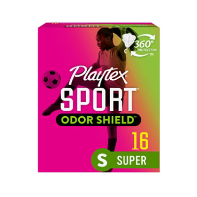 Playtex Sport Odor Shield Plastic Unscented Super Absorbency Tampons - 16  Count - Shaw's