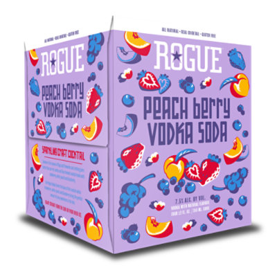 Rogue Peach Berry Vodka Soda In Can - 12 Fl. Oz. - Image 1