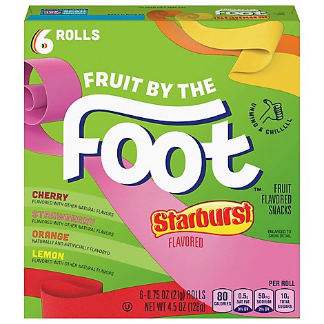 Fruit By The Foot Fruit Flavored Snacks Starburst 6 Count - 4.5 Oz