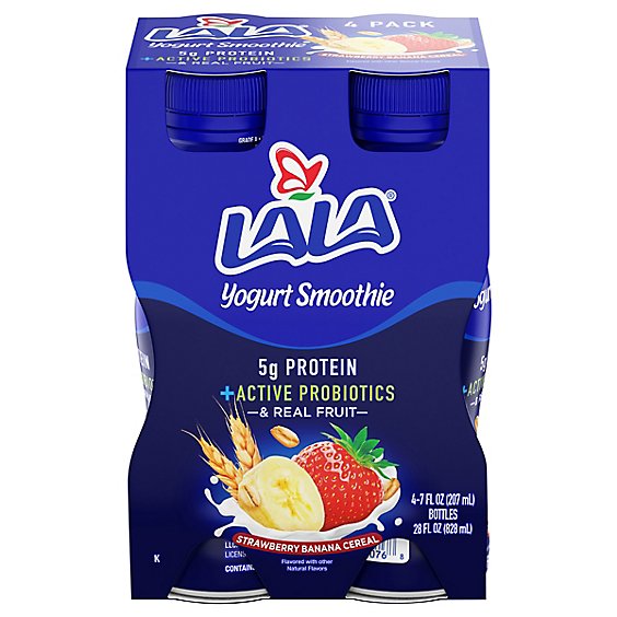 Lala Strawberry Banana Cereal Yogurt Smoothie - 4-7 Fl. Oz.