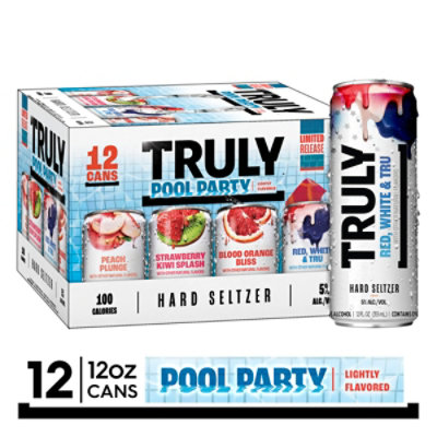 Truly Hard Seltzer Poolside Spiked & Sparkling Water Variety Party Pack In Cans - 12-12 Fl. Oz.