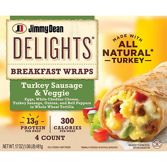 Jimmy Dean Delights Breakfast Wrap Turkey Sausage & Veggie - 17 Oz