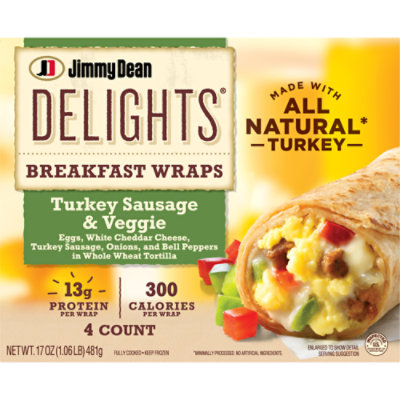  Jd Delights Breakfast Wrap Turkey Sausage & Veggie - 17 Oz 