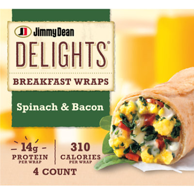 Jimmy Dean Delights Breakfast Wrap Spinach & Bacon - 17 Oz