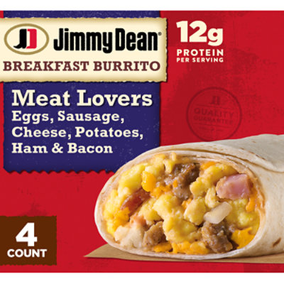 Jimmy Dean Meat Lovers Breakfast Burritos 4 Count - 17 Oz - Image 1